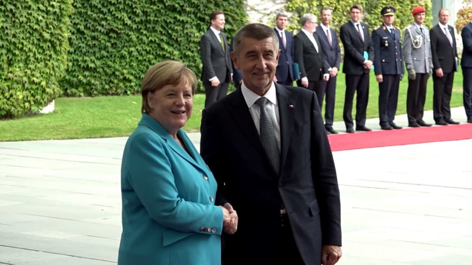 Český premiér Andrej Babiš a německá kancléřka Angela Merkelová
